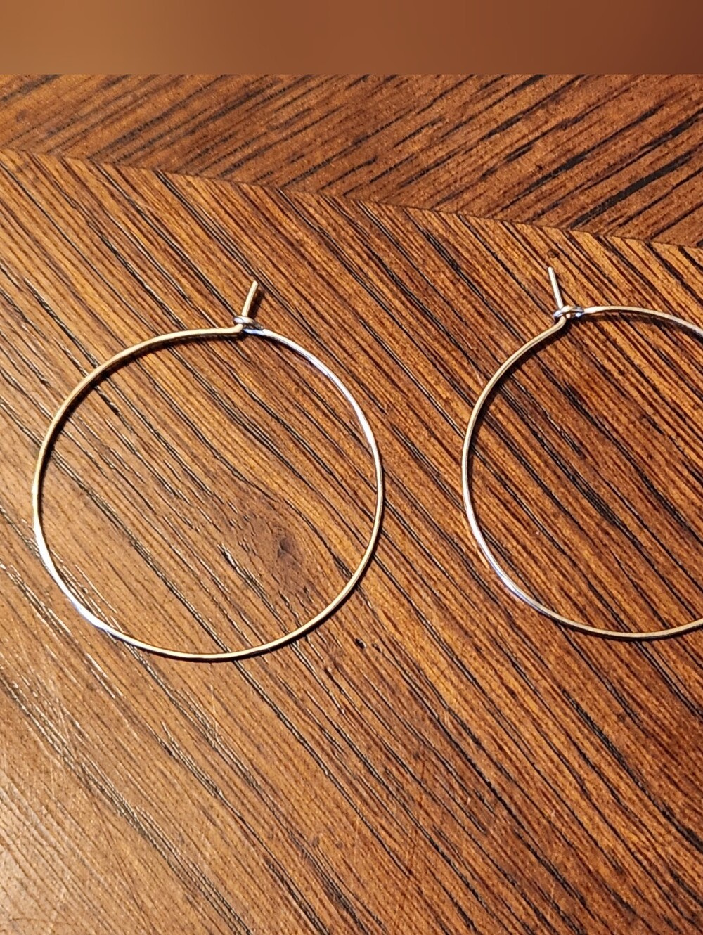 Hammered Gold Ultra-Fine 1.5" Hoop Earrings